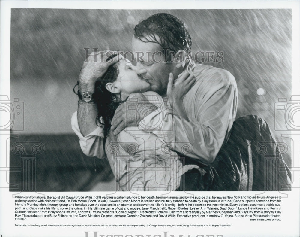 1994 Press Photo Bruce Willis and Jane March in &quot;Color of Night&quot; - Historic Images