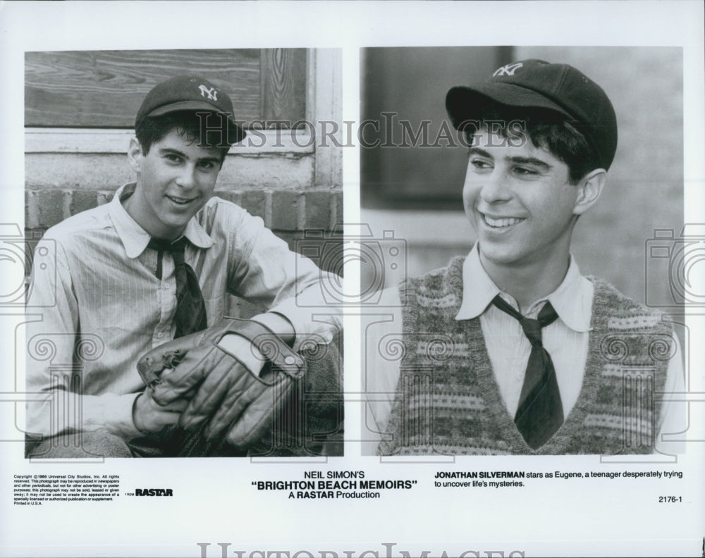 1986 Press Photo Jonathan Silverman in &quot;Brighton Beach Memoirs&quot; - DFPG22563 - Historic Images