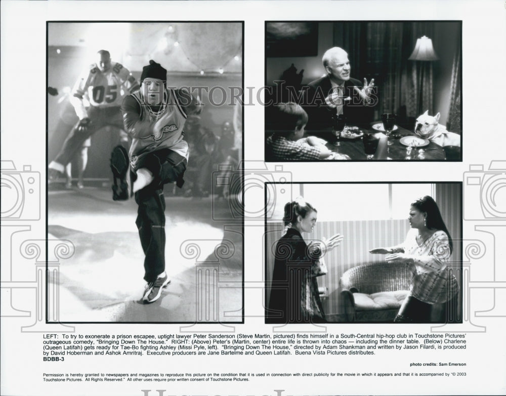 2003 Press Photo Steve Martin and Queen Latifah in &quot;Bringing The House Down&quot; - Historic Images