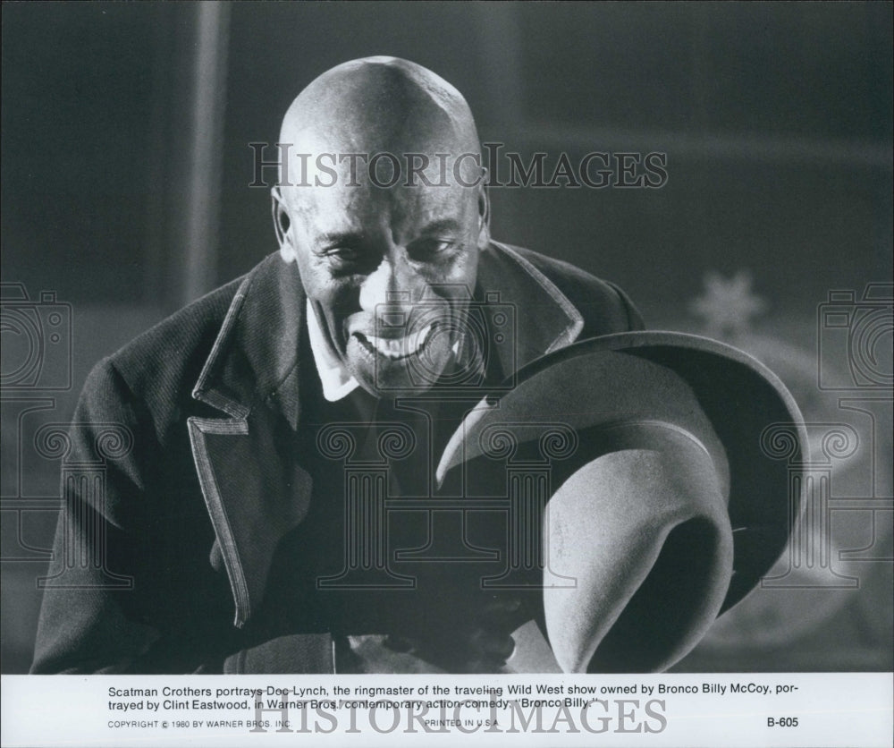 1980 Press Photo Scatman Crothers Stars as Doc Lynch in "Bronco Billy" - Historic Images