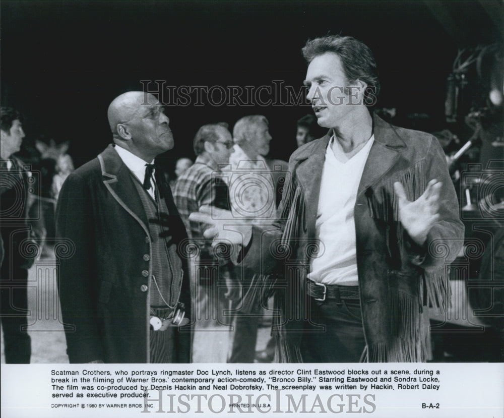 1980 Press Photo Clint Eastwood and Scatman Crothers in "Bronco Billy" - Historic Images