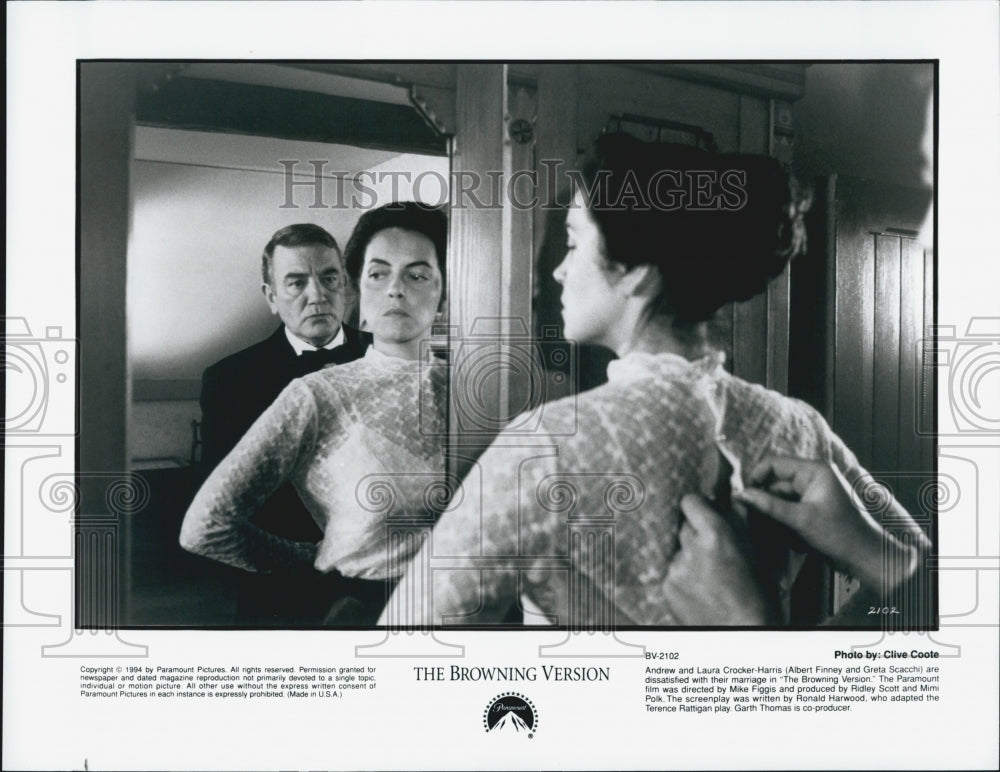 1994 Press Photo &quot;The Browning Version&quot; with Albert Finney &amp; Greta Scacchi - Historic Images