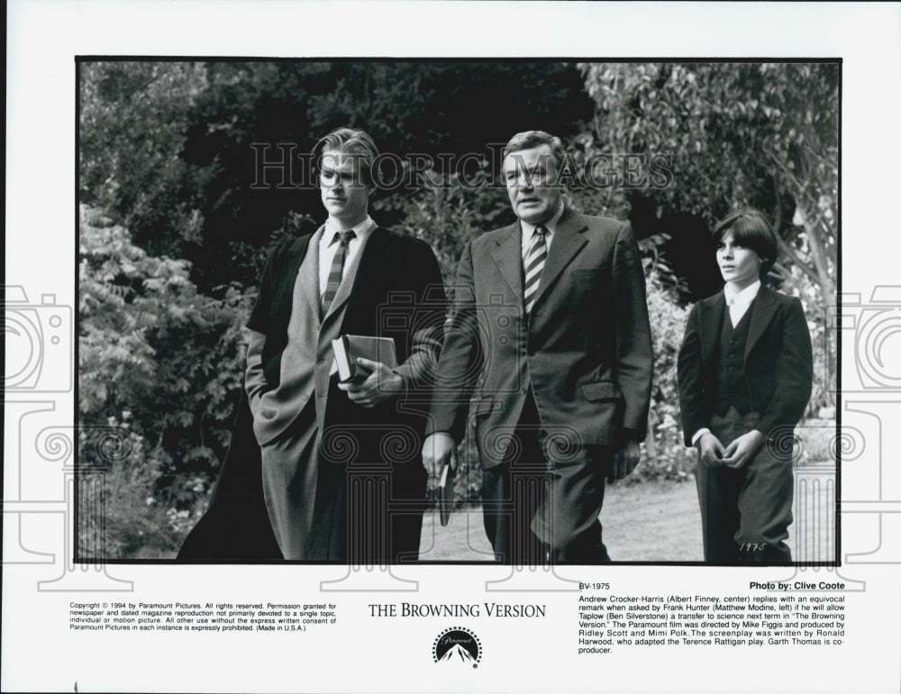 1994 Press Photo Modine, Finney, and Silverstone in "The Browning Version" - Historic Images