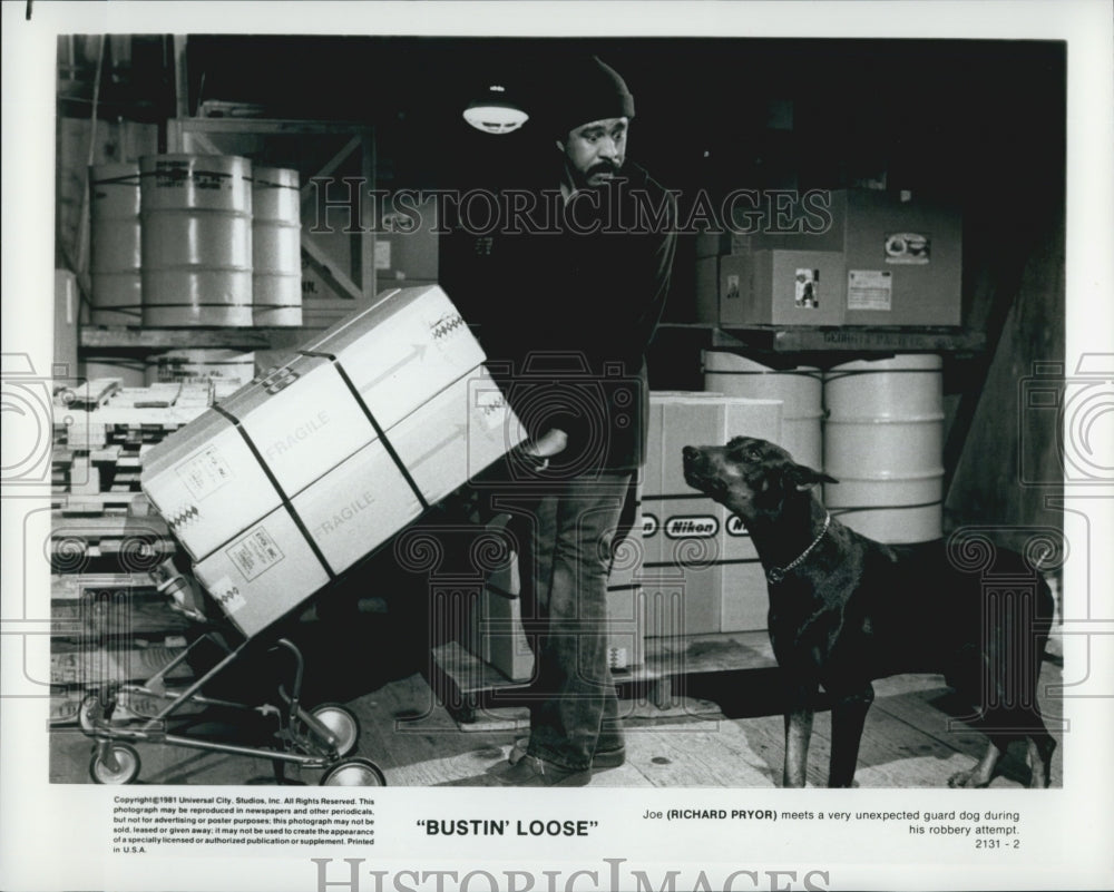 1981 Press Photo Actor And Comedian Richard Pryor Starring In &quot;Bustin&#39; Loose&quot; - Historic Images