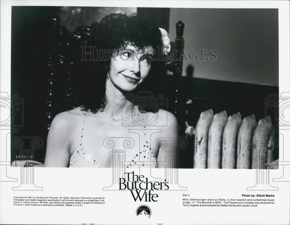 1991 Press Photo Actress Mary Steenburgen Starring In Film "The Butcher's Wife" - Historic Images