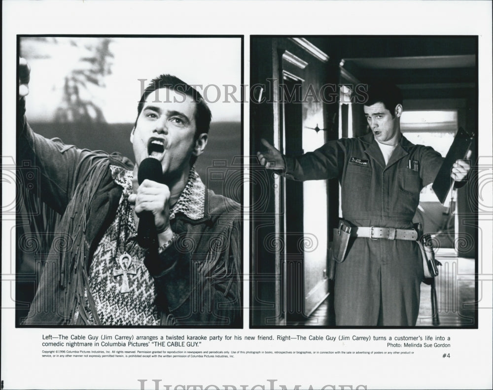 1996 Press Photo Jim Carrey stars &quot;The Cable Guy&quot; - Historic Images