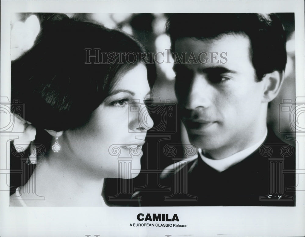 1984 Press Photo Susú Pecoraro And Imanol Arias In &quot;Camila&quot; - Historic Images