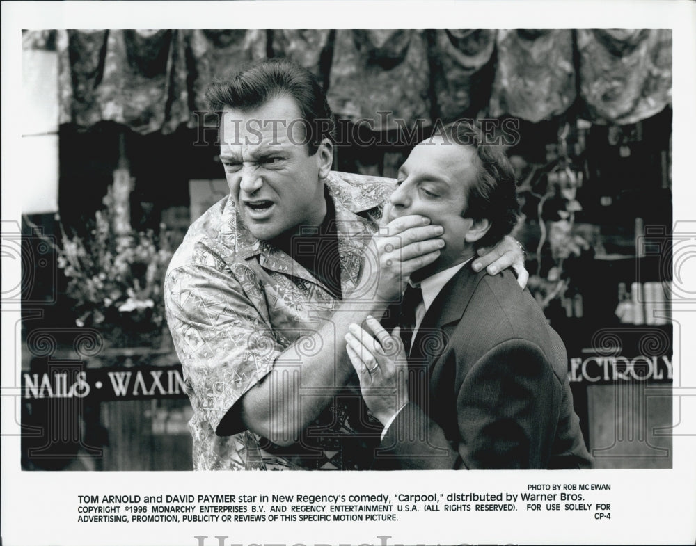 1996 Press Photo Actors Tom Arnold And David Paymer Starring In Film "Carpool" - Historic Images