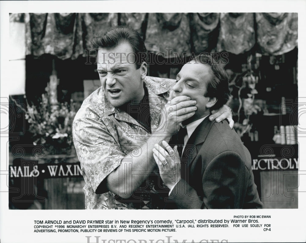 1996 Press Photo Actors Tom Arnold And David Paymer Starring In Film &quot;Carpool&quot; - Historic Images