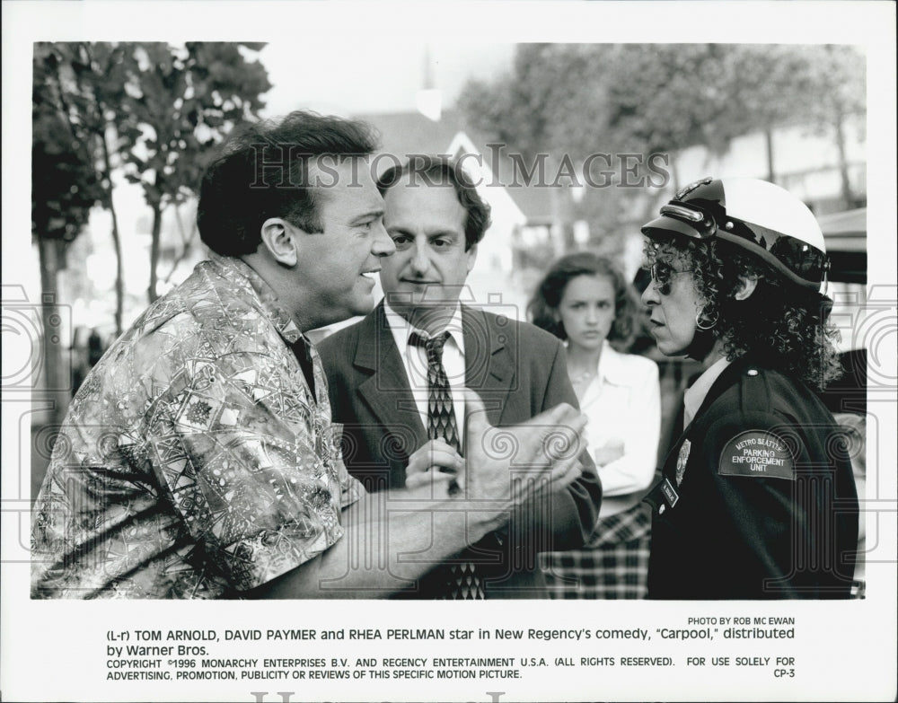 1996 Press Photo "Carpool" Tom Arnold,David Paymer,Rhea Perlman - DFPG23451 - Historic Images