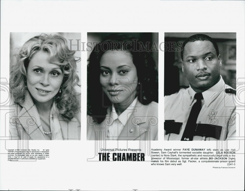 1996 Press Photo  "The Chamber" Faye Dunaway,Lela Rochon,Bo Jackson - Historic Images