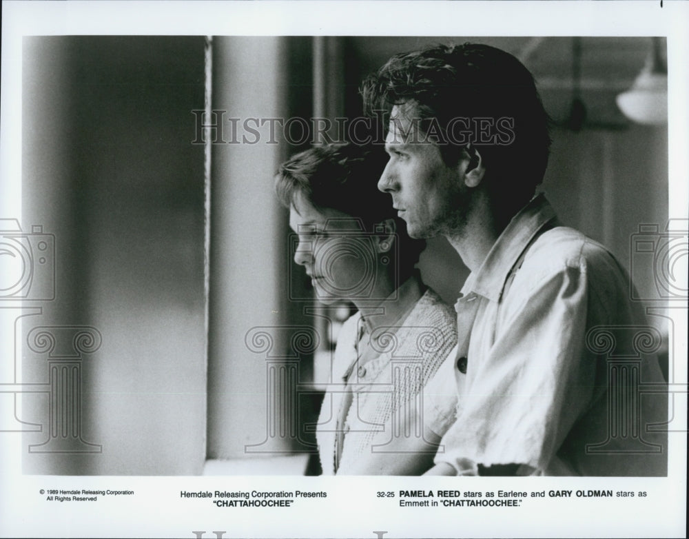 1989 Press Photo Pamela Reed and Gary Oldman in &quot;Chattahoochee&quot; - Historic Images