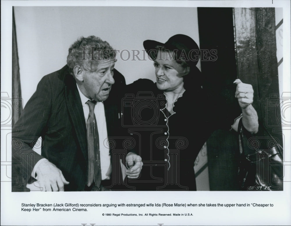 1980 Press Photo Jack Gilford and Rose Marie Star in &quot;Cheaper to Keep Her&quot; - Historic Images