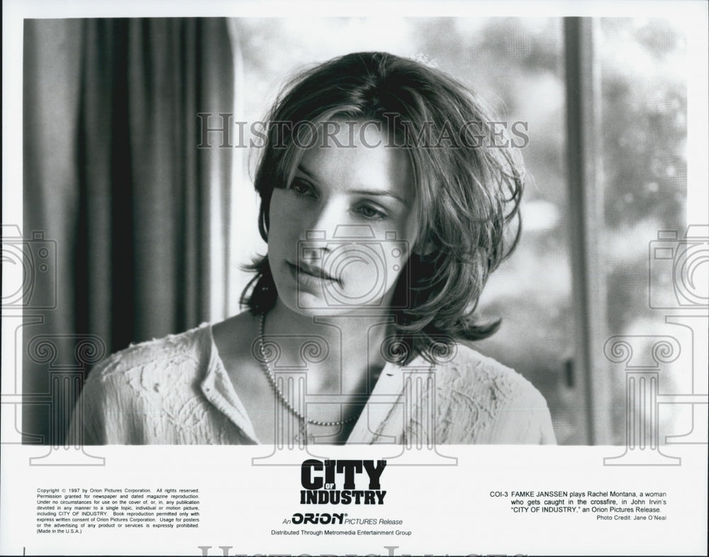 1997 Press Photo "City Of Industry" Timothy Hutton Famke Janssen - Historic Images