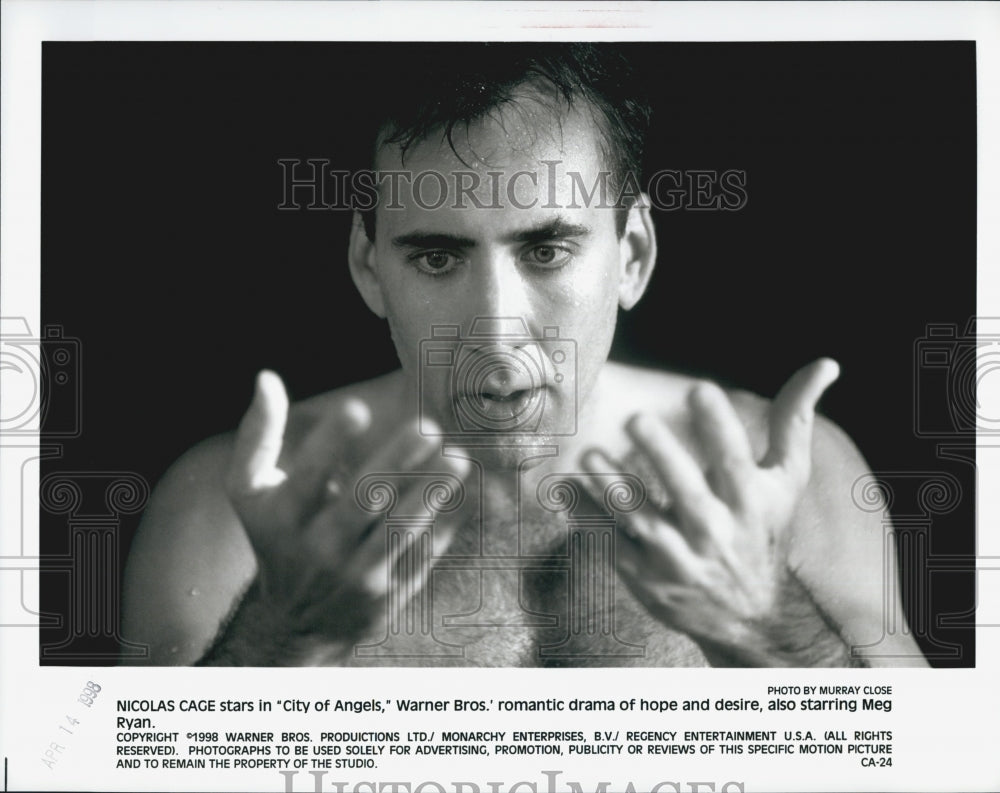 1998 Press Photo  "City of Angels"  Nicholas Cage stars - Historic Images