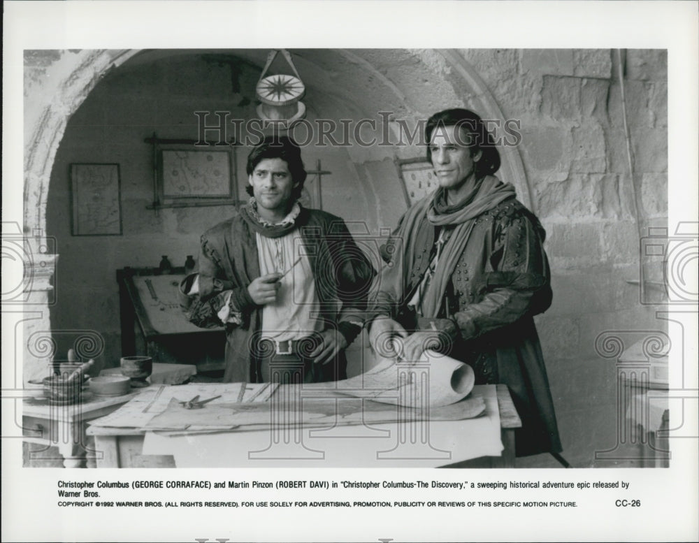 1992 Press Photo "Christopher Columbus:The Discovery"Robert Davi,G Corraface - Historic Images