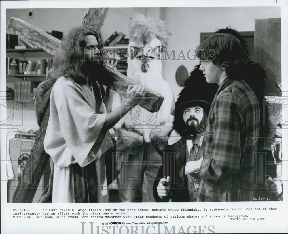 1983 Press Photo Rob Lowe Andrew McCarthy in "Class" from Orion Pictures - Historic Images