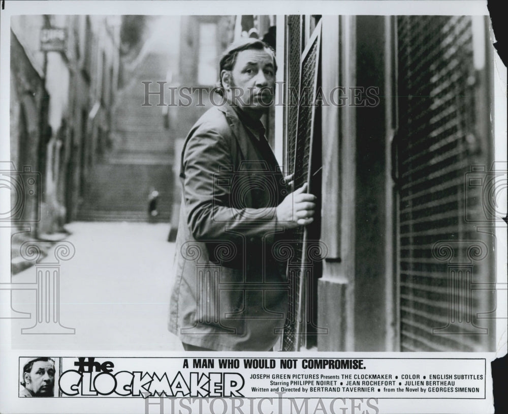 1976 Press Photo French Film &quot;The Clockmaker&quot; From a Novel by Georges Simenon - Historic Images