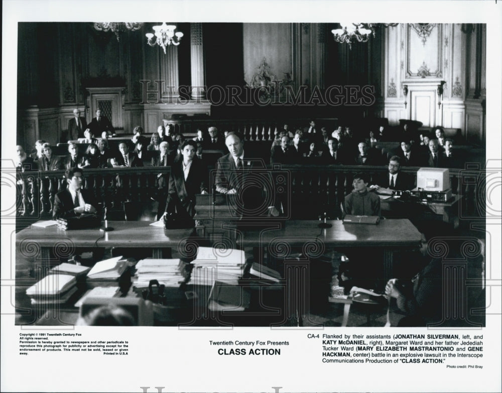 1991 Press Photo "Class Action" Gene Hackman,Jonathan Silverman,Katy McDaniel - Historic Images