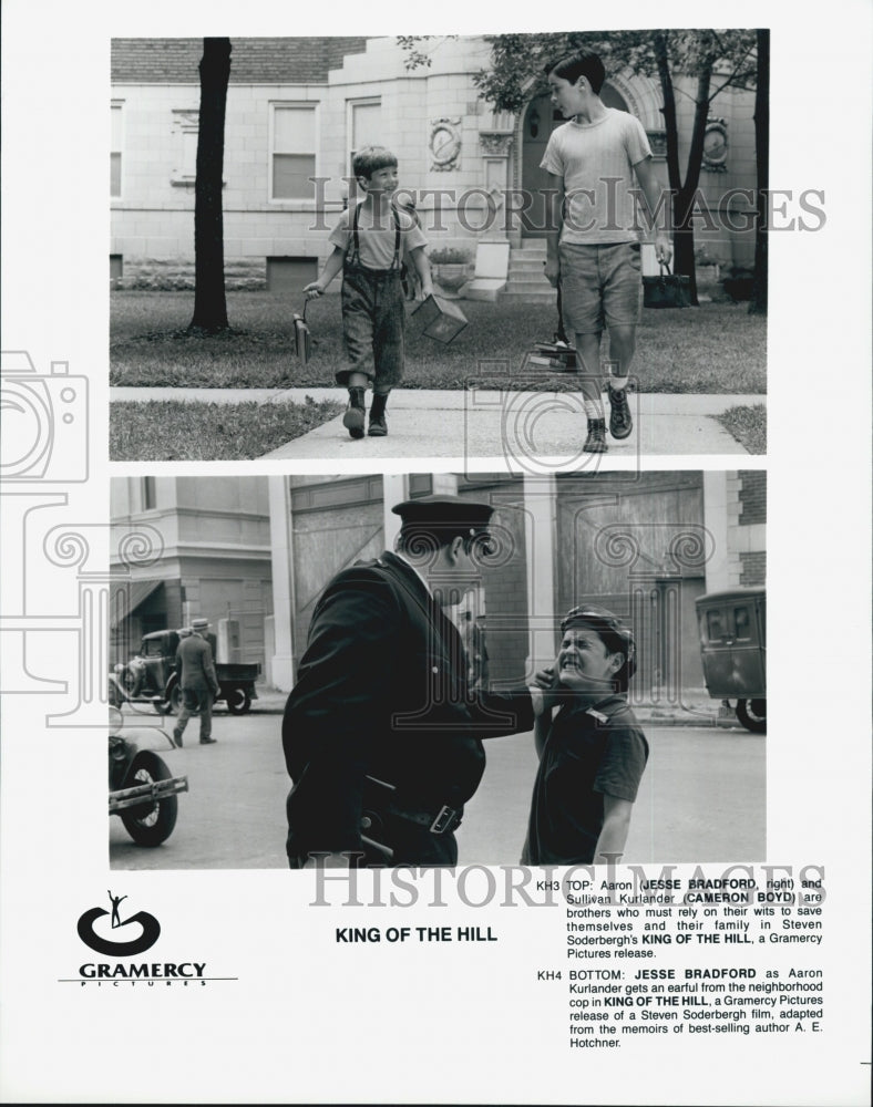 1993 Press Photo Actor Jesse Bradford, Cameron Boyd in "King of the Hill" Film - Historic Images