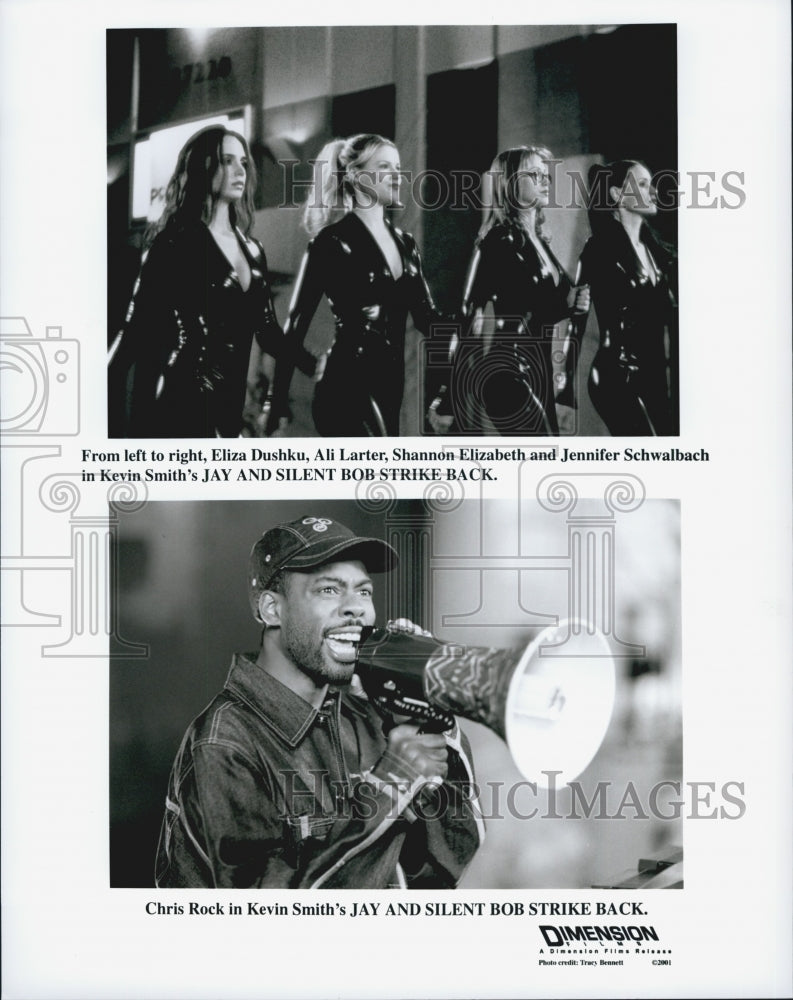 2001 Press Photo Chris Rock and Eliza Dushku in "Jay and Silent Bob Strike Back" - Historic Images