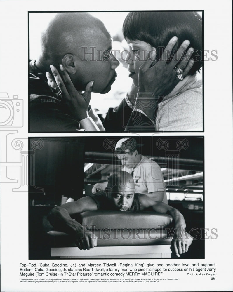 1996 Press Photo "Jerry Maguire" Cuba Gooding Jr & Regina King - Historic Images