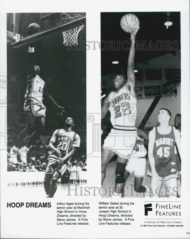 1994 Press Photo Arthur Agee, William Gates &quot;Hoop Dreams&quot; - Historic Images