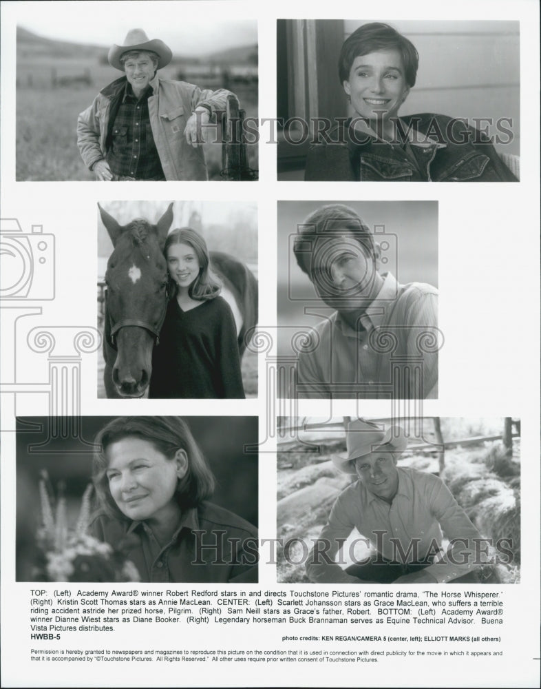 1998 Press Photo &quot;The Horse Whisperer&quot;Kristen Scott ,Robert Redford, S Johansson - Historic Images