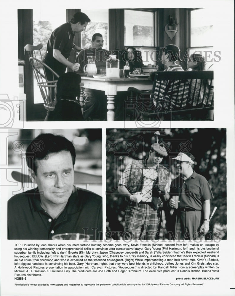 1995 Press Photo Sinbad, Hartman, Murphy, Leopardi And Seider In  "Houseguest" - Historic Images