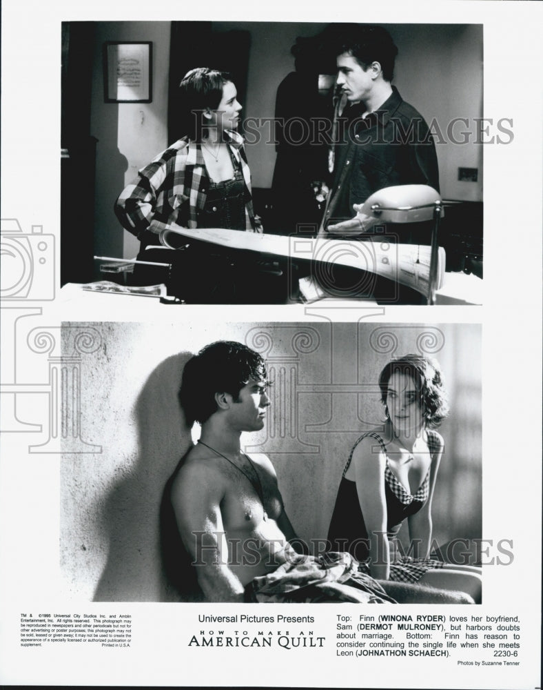 1995 Press Photo Ryder, Mulroney And Schaech In &quot;How To Make An American Quilt&quot; - Historic Images