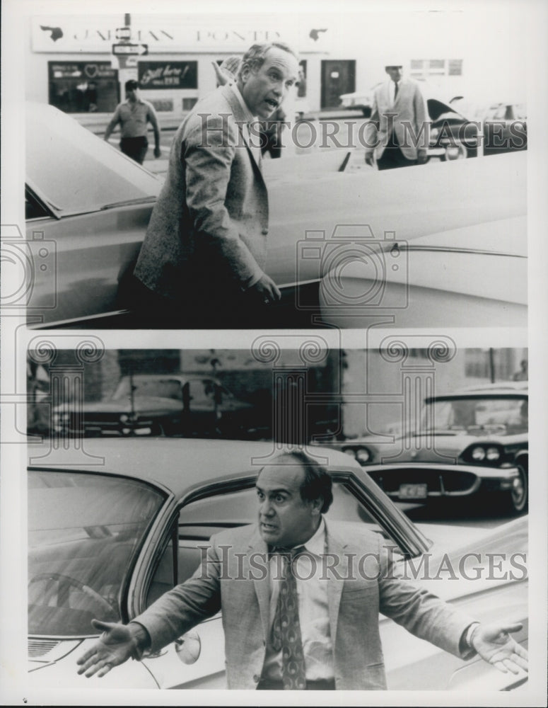 1990 Press Photo Danny DeVito and Richard Dreyfuss in "Tin Men" - Historic Images