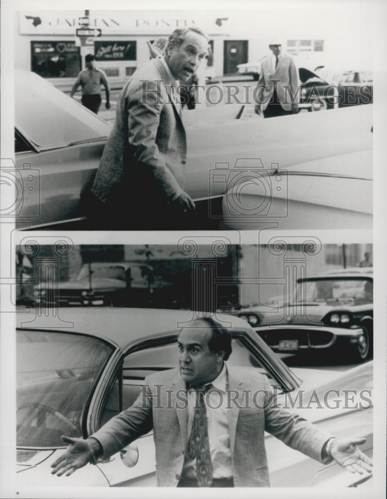 1990 Press Photo Danny DeVito and Richard Dreyfuss in &quot;Tin Men&quot; - Historic Images