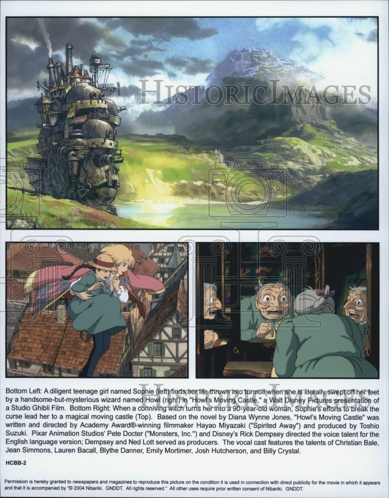 2002 Press Photo Walt Disney' Animation "Howl's Moving Castle" - Historic Images
