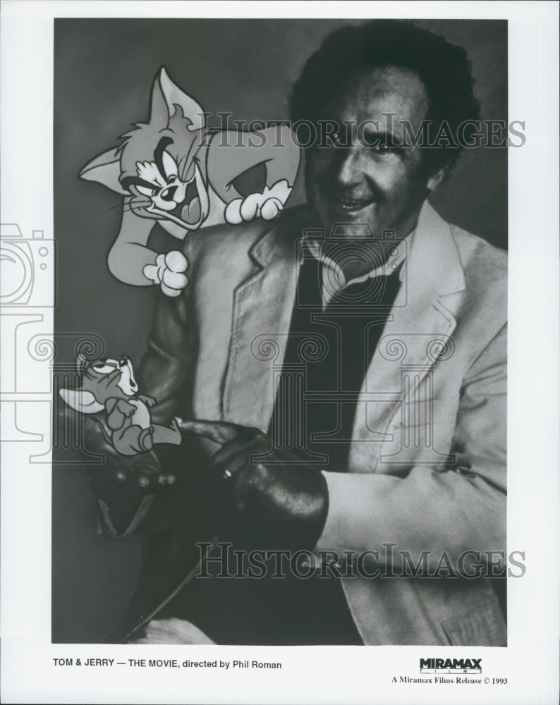 1993 Press Photo Phil Roman Directs Tom & Jerry The Movie - Historic Images