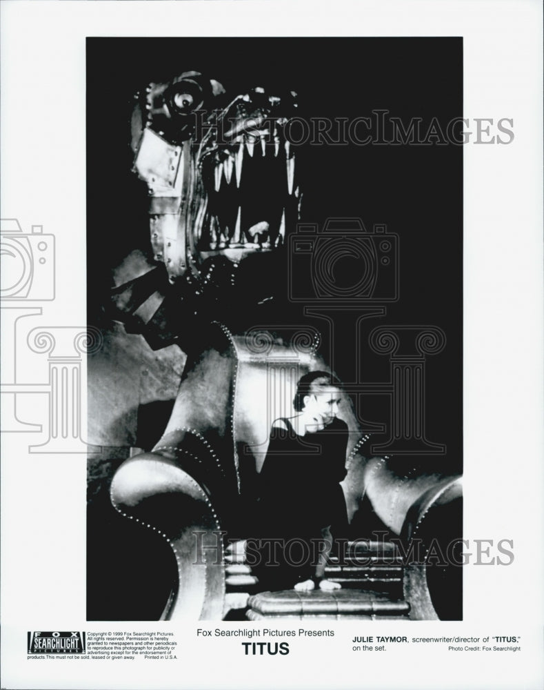 1989 Press Photo Screenwriter/Director Julie Taymor On Set Of Titus - Historic Images