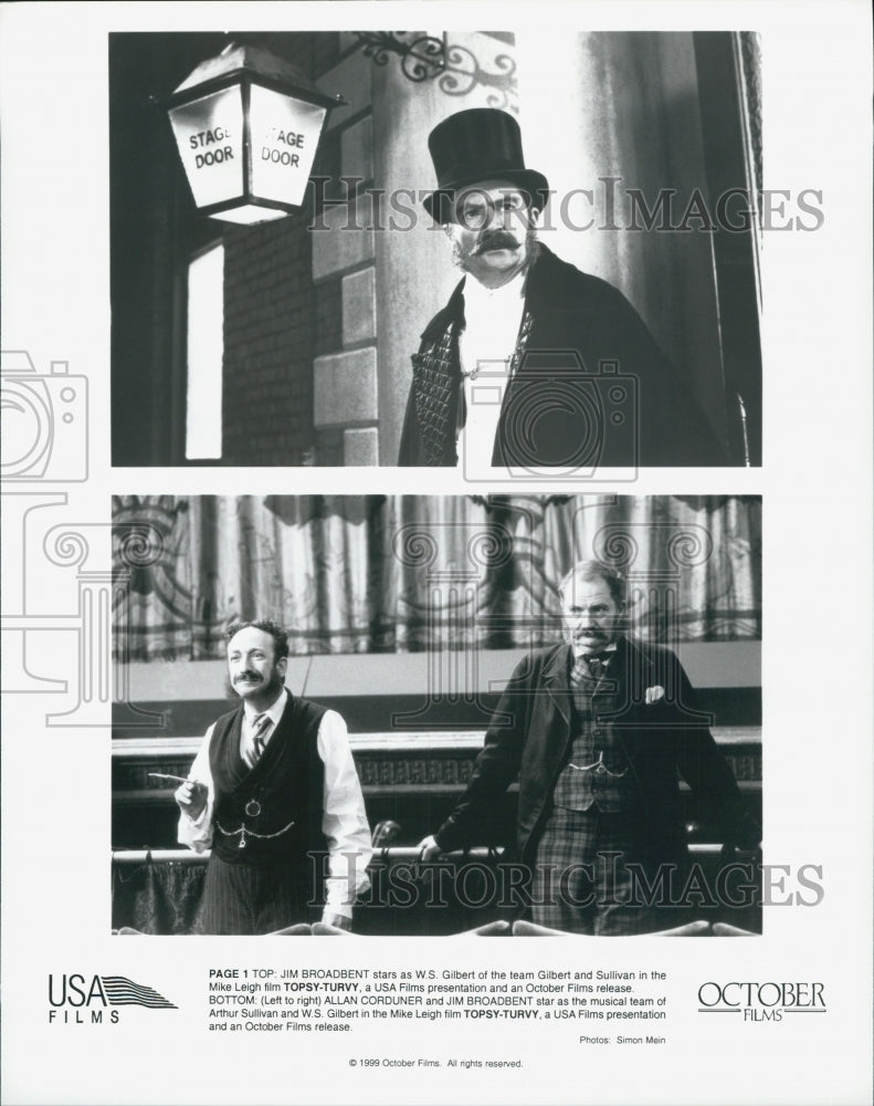 1999 Press Photo Jim Broadbent And Allan Corduner In Movie &quot;Topsy-Turvy&quot; - Historic Images