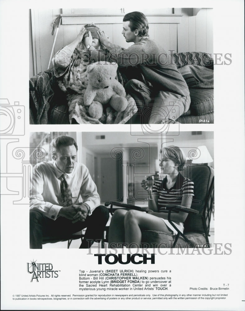 1997 Press Photo Skeet Ulrich Christopher Walken and Bridget Fonda in &quot;Touch&quot; - Historic Images