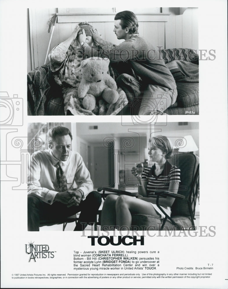 1997 Press Photo Skeet Ulrich Christopher Walken and Bridget Fonda in "Touch" - Historic Images