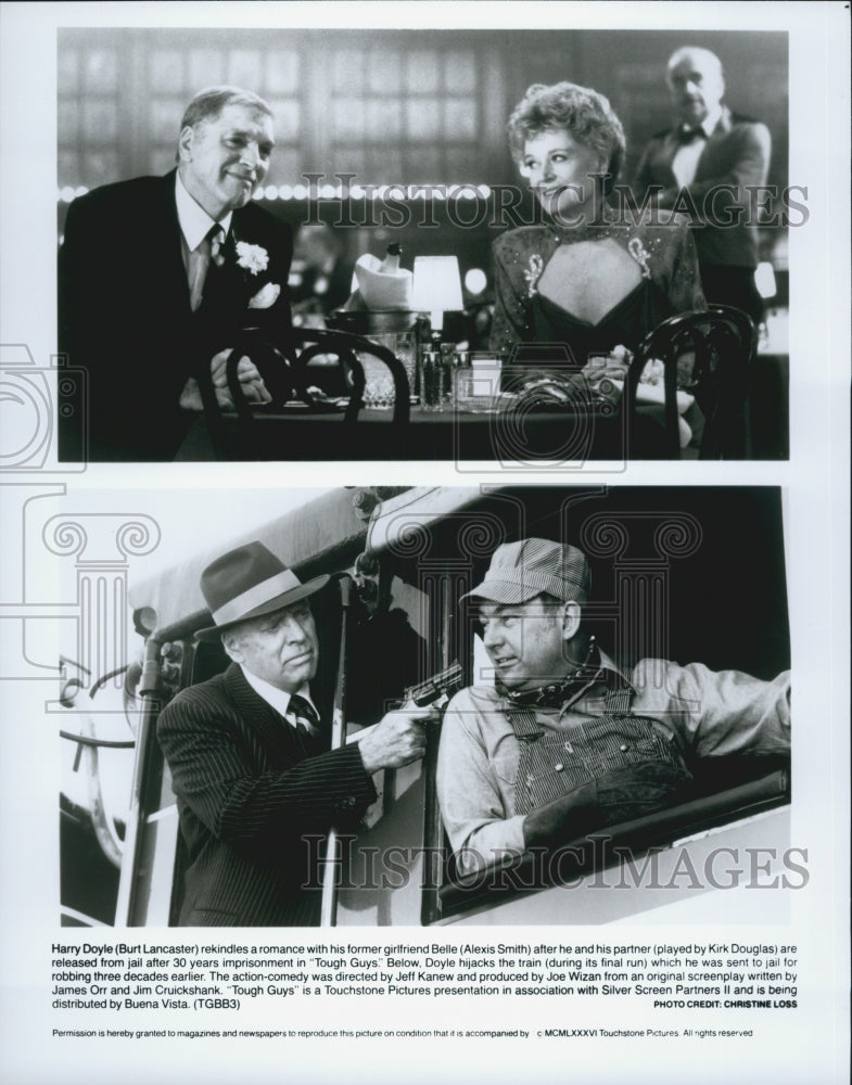 1986 Press Photo Burt Lancaster And Alexis Smith In Movie "Tough Guys" - Historic Images