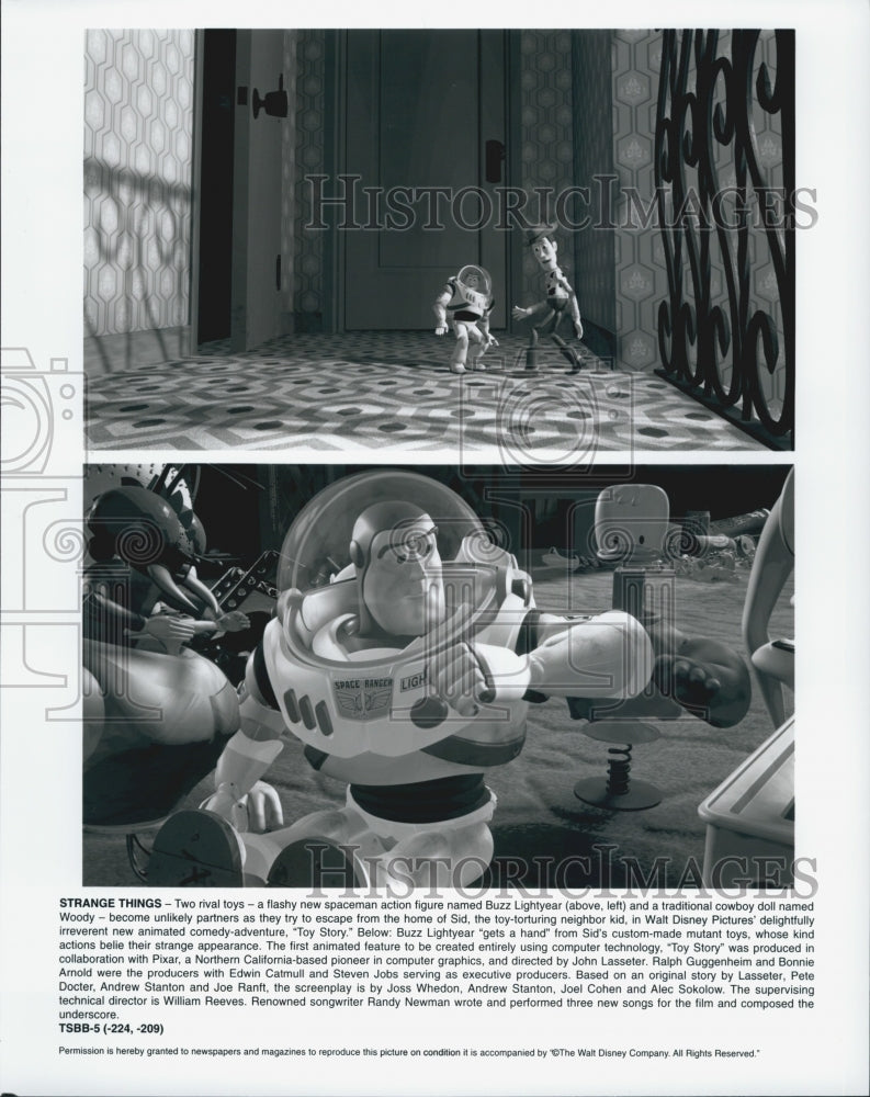 1995 Press Photo Disney&#39;s Animation &quot;Toy Story&quot; - Historic Images