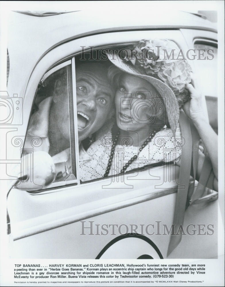 1980 Press Photo Harvey Korman and Cloris Leachman in &quot;Herbie Goes Bananas&quot; - Historic Images