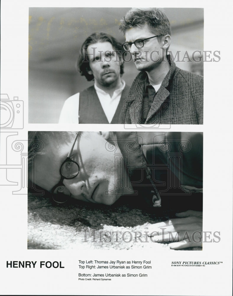 1998 Press Photo Thomas Jay Ryan and James Urbaniak in &quot;Henry Fool&quot; - Historic Images