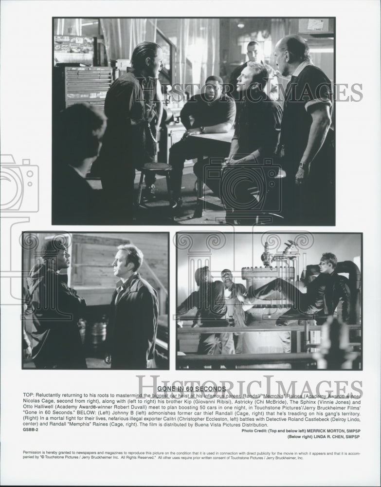 2000 Press Photo Nicolas Cage and Giovanni Ribisi in "Gone in 60 Seconds" - Historic Images