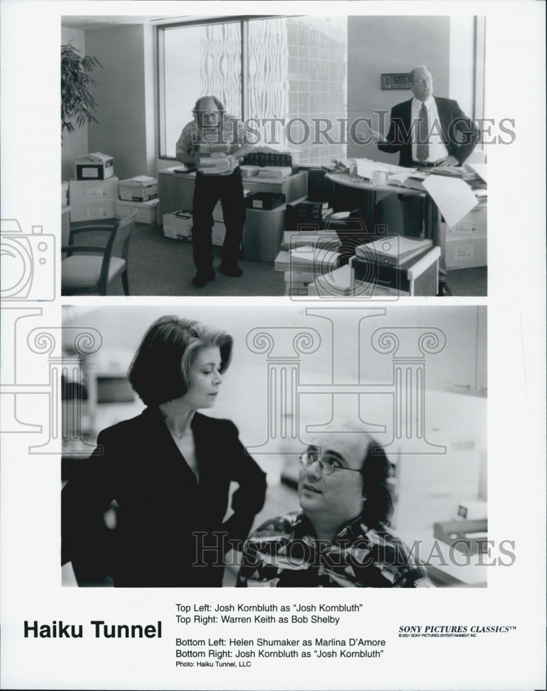 2001 Press Photo Josh Kornbluth and Warren Keith in &quot;Haiku Tunnel&quot; - DFPG26847 - Historic Images