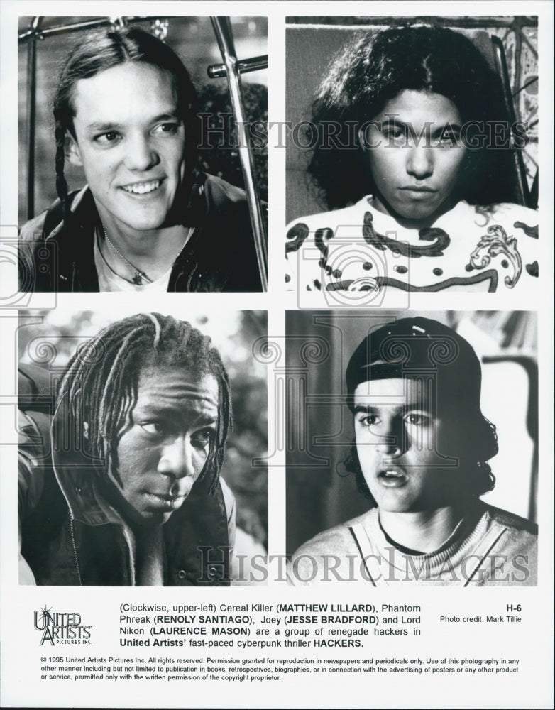 1995 Press Photo Lillard, Santiago, Bradford and Mason in "Hackers" - Historic Images