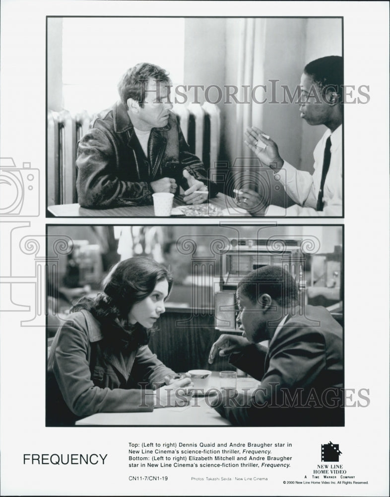 2000 Press Photo Quaid. Braugher and Mitchell in "Frequency" - Historic Images