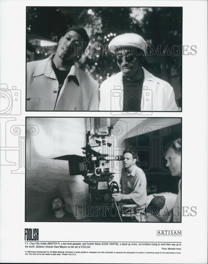 1999 Press Photo Master P and Eddie Griffin in &quot;Foolish&quot; Dave Meyers Director - Historic Images