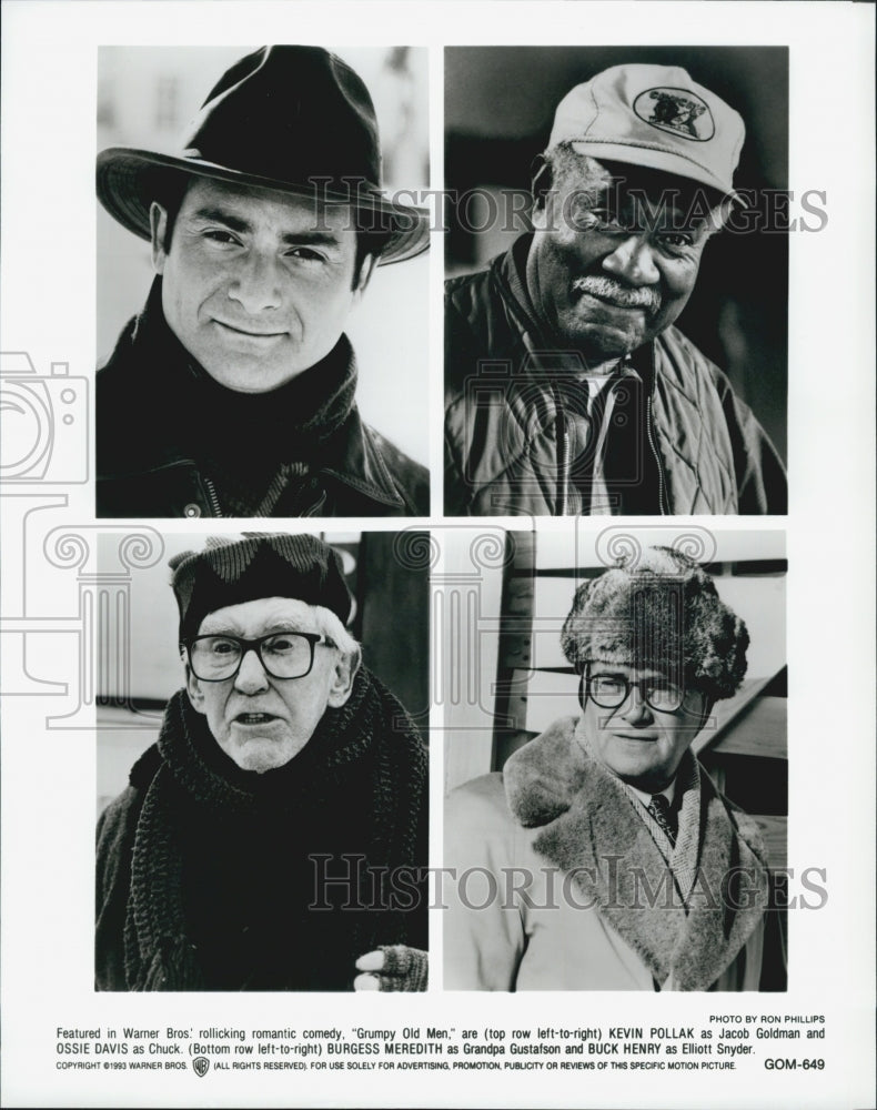 1993 Press Photo Pollak, Davis, Meredith and Henry in "Grumpy Old Men" - Historic Images