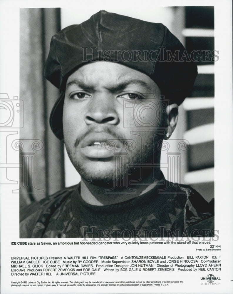 1992 Press Photo Ice Cube in &quot;Trespass&quot; - Historic Images