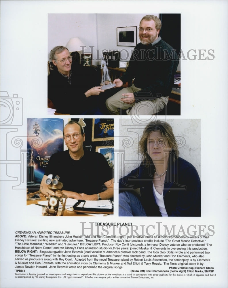 2002 Press Photo &quot;Treasure Planet&quot; directors John Musker and Ron Clement - Historic Images